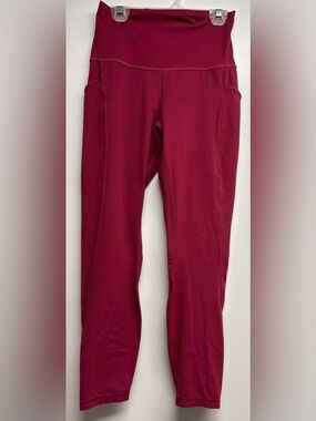 Lululemon Align High Rise Crop Pocket Leggings Berry Red Size 6 W5DSHS